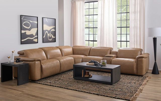 Flexsteel® Camden Dusty Taupe Leather Power Reclining Sectional with Custom Layout Options-2