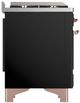 Ilve® Majestic III 40" Glossy Black Pro Style Dual Fuel Liquid Propane Range with Triple Glass Door and Copper Trim-3