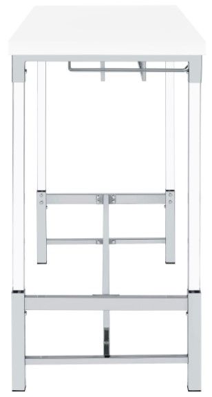 Coaster® Norcrest Glossy White Bar Height Table with Chrome-2