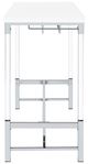 Coaster® Norcrest Glossy White Bar Height Table with Chrome-2
