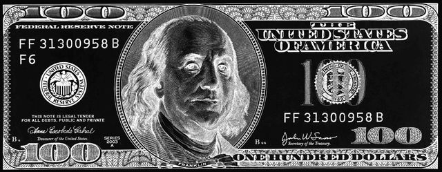 Classy Living Franklin Noir: $100 Bill Pop Art Wall Art-0