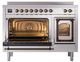 Ilve® Nostalgie II Noblesse 48'' Stainless Steel Pro Style Induction Range with Burnished Trim-3