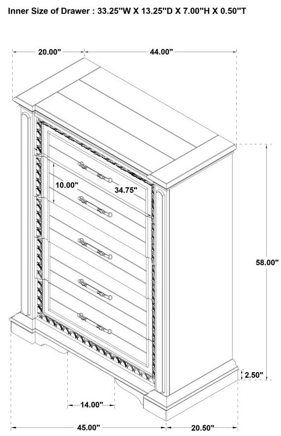 Coaster® McKinney Vintage White Bedroom Chest of Drawers-2
