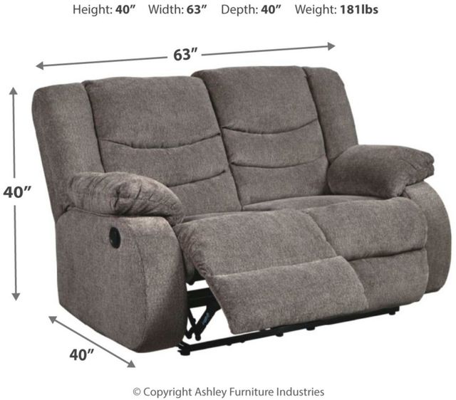 Signature Design by Ashley® Tulen Gray Reclining Loveseat-2