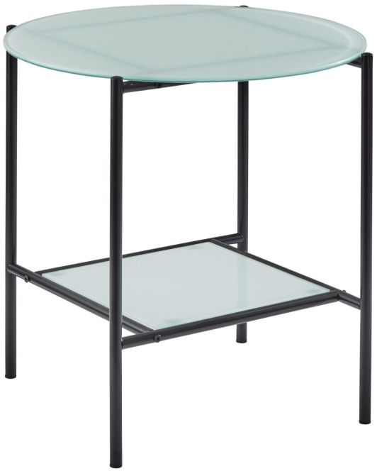 Adesso® Stephen Glss Top Accent Table with Black Metal Base-0