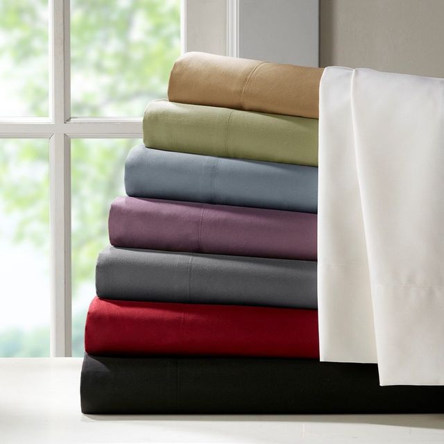 Olliix by Madison Park Essentials 4 Piece Black California King Micro Splendor Ultra Soft Wrinkle Free Microfiber Sheet Set-3