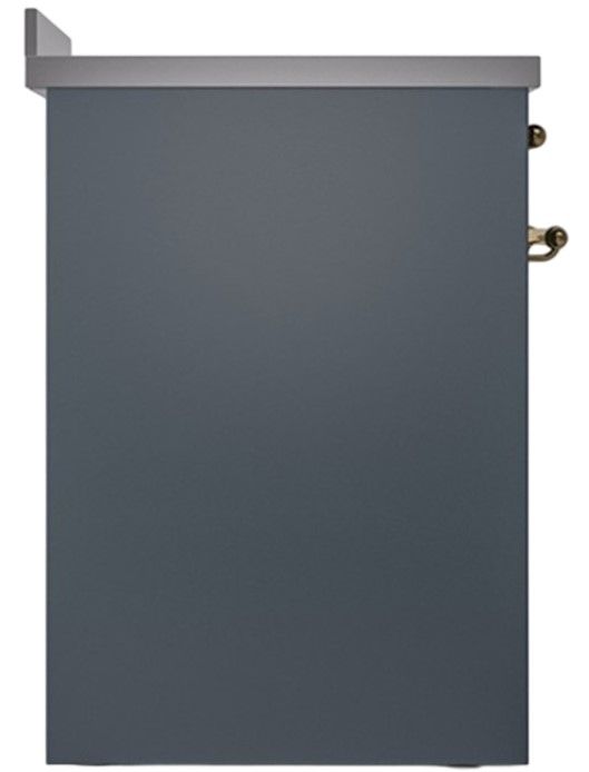 Ilve® Nostalgie II Noblesse 30'' Blue Gray Pro Style Induction Range with Brass Trim-2