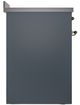 Ilve® Nostalgie II Noblesse 30'' Blue Gray Pro Style Induction Range with Brass Trim-2