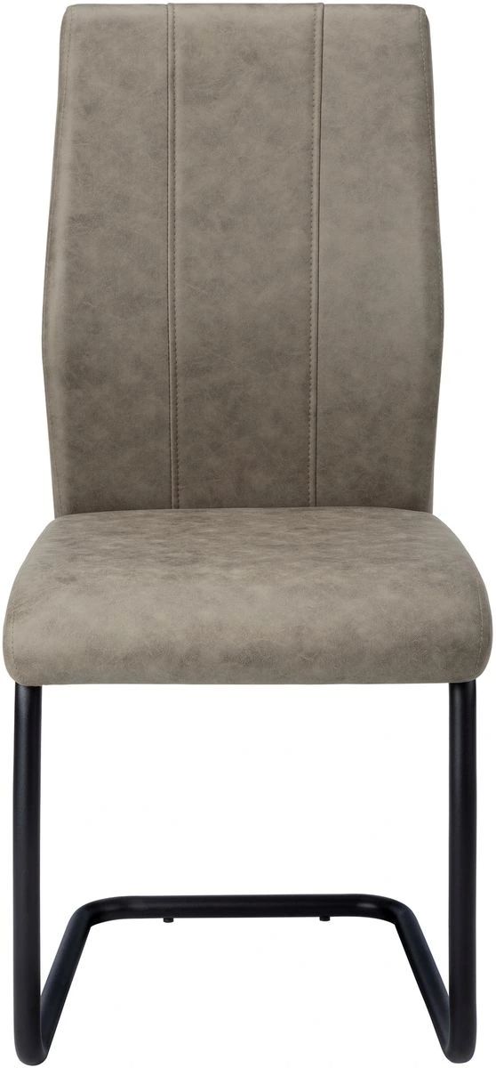 Monarch Specialties Inc. 2-Piece Taupe Side Chair Set with Black Metal Bases-2