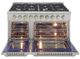 Kucht Professional KDF Series 48" Stainless Steel Pro Style Dual Fuel Range with Black Door and Rose Gold Handle-1