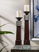 A & B Home Braxton Brown/Silver Candle Holder-1