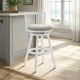 Armen Living Harper Fog/Matte White Swivel Bar Stool-1