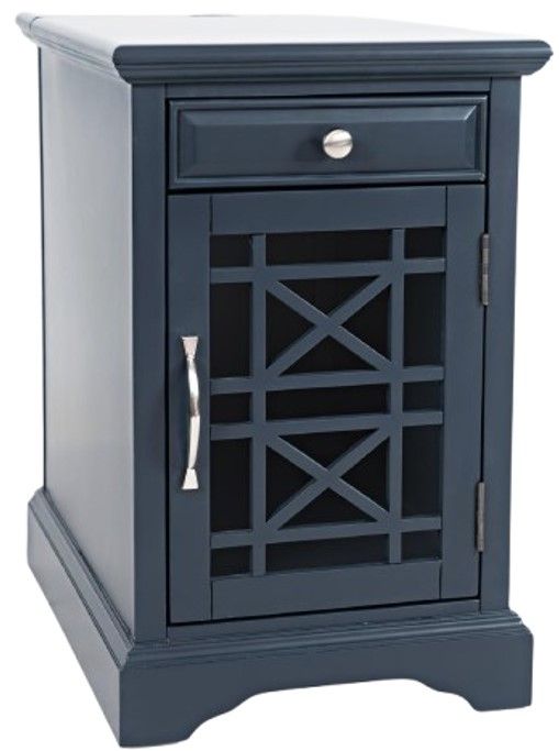 Jofran Inc. Craftsman Navy Power Chairside Table-0