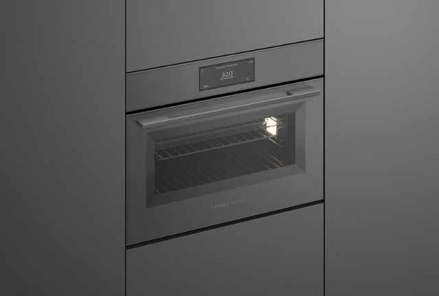 Fisher & Paykel Series 9 24” Gray Glass Minimal Compact Convection Electric Speed Oven-4