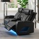 ACME Furniture Taddeo Dark Gray Power Reclining Loveseat with Console-1