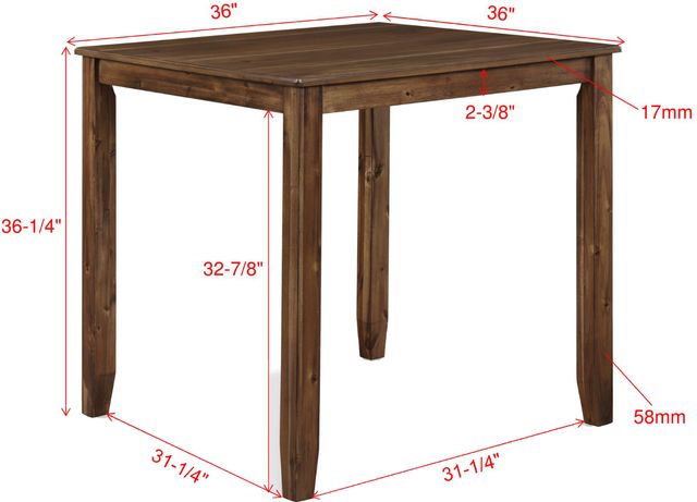 Crown Mark Ashborn 5-Piece Brown Counter Dining Set-2