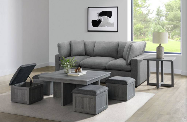 Elements International Uster Gray End Table-1