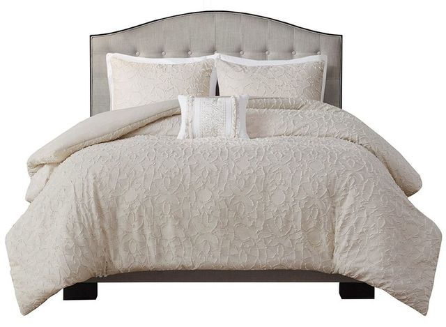 Olliix by Madison Park Florence 4 Pieces Light Taupe King/California King Cotton Comforter Set-0