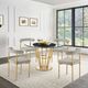 Armen Living Shannon 2-Piece Gold/Taupe Upholstered Dining Side Chair Set-5