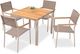 Enclover Acacia Stainless Steel/Teakwood Dining Chair-2