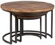 Dovetail Furniture Shelby 3-Piece Medium Brown Nesting Tables with Gunmetal Base Set -0