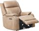 Primo™ International Heritage Brindle Leather-Match Taupe Power Glider Recliner-2