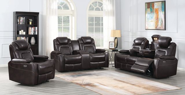 Coaster® Korbach 3-Piece Espresso Power Headrest Reclining Living Room Set-0