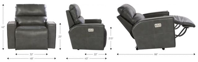 La-Z-Boy® Maddox Sable Power Reclining Chair and a Half with Headrest-2