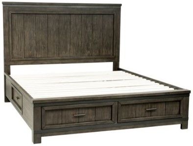 Liberty Furniture Thornwood Hills 5-Piece Rock Beaten Gray Queen Two-Sided Storage Bedroom Set-1