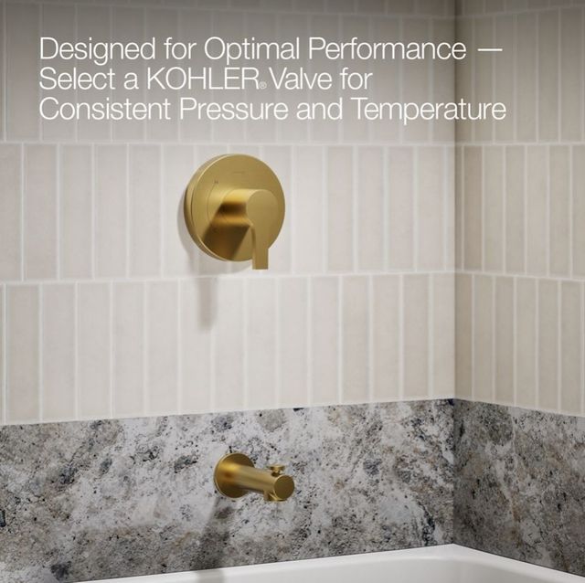 KOHLER® Elate® Rite-Temp® Vibrant Brushed Moderne Brass 2.5 GPM Bath and Shower Trim Kit-4