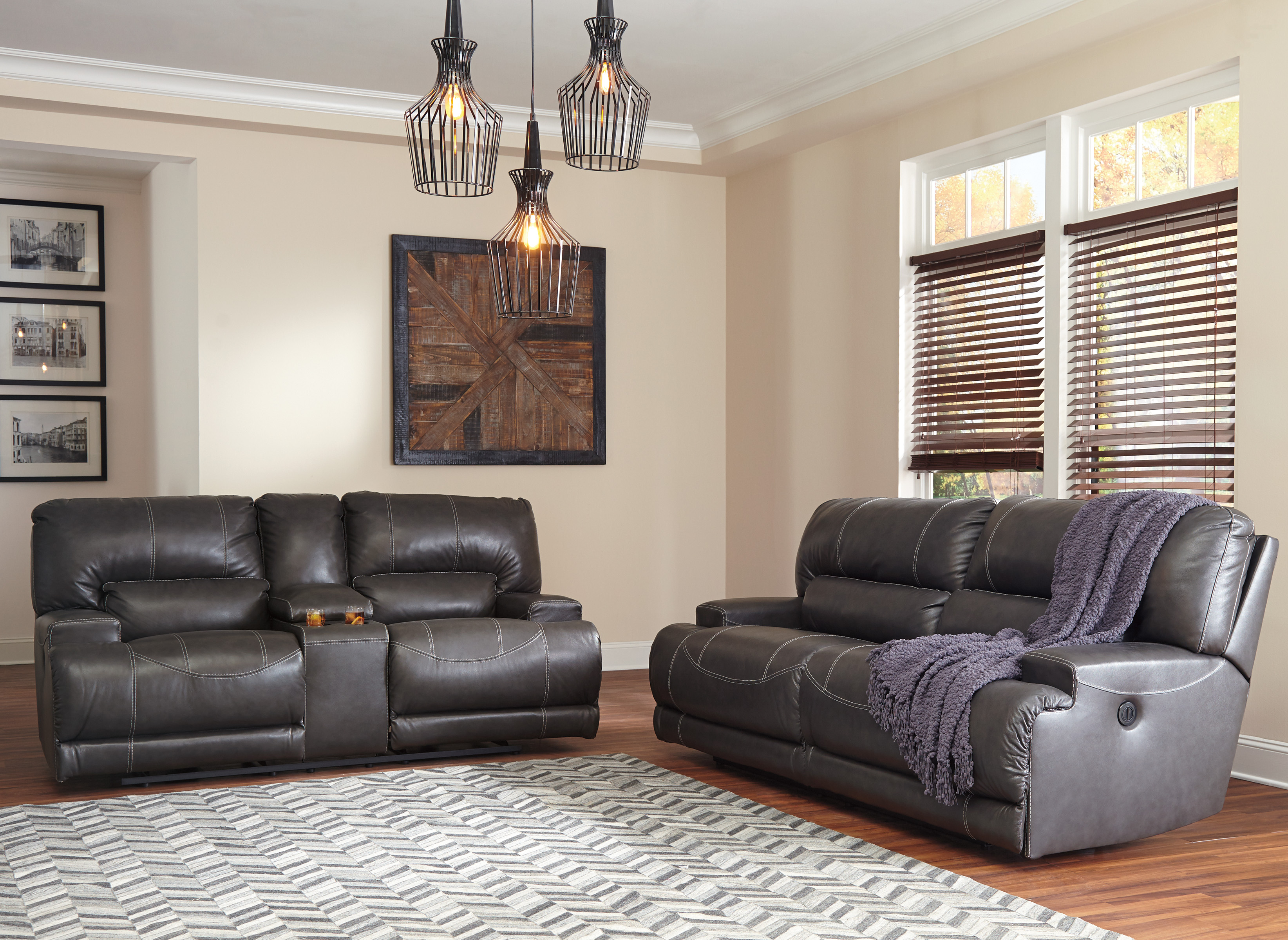まいまい様　チャコールグレーXS Signature Design by Ashley® McCaskill Gray Reclining Power Sofa
