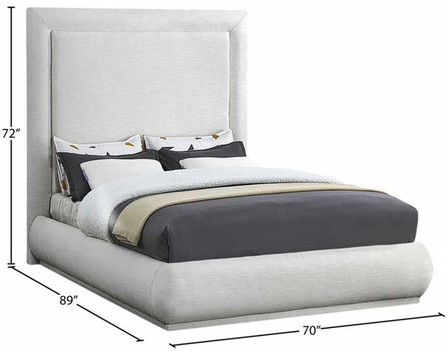 Meridian Furniture Brooke Cream Queen Upholstered Panel Bed-2