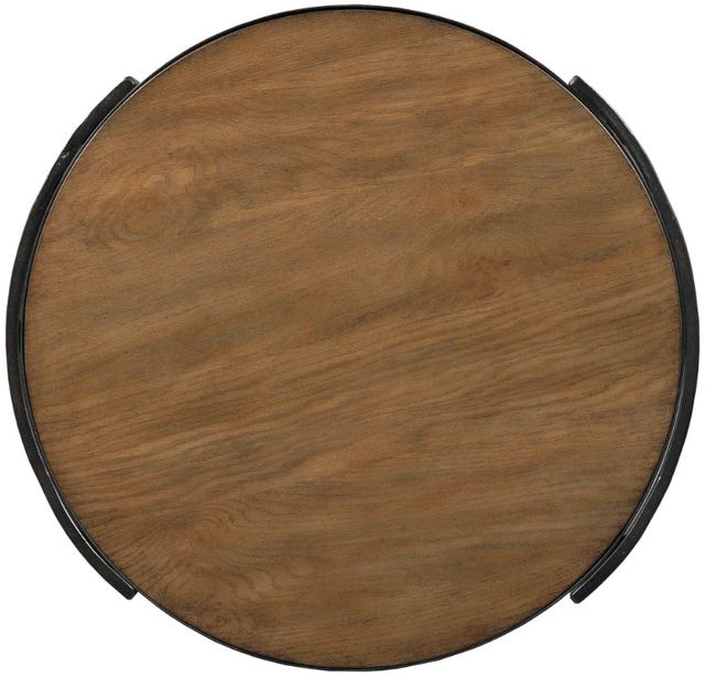 Hammary® Olmsted Rustic Oak Round End Table with Black Base-4