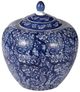 A & B Home Blue/White Ginger Jar-0