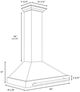 ZLINE Autograph Edition 36" Black Stainless Steel Wall Mounted Range Hood with Champagne Bronze Handle-4
