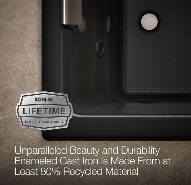 KOHLER® Tea-for-Two® Black 66" x 36" Drop-In/Undermount Whirlpool Bath with Multiple Pump Location-4