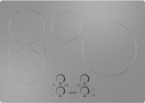 Top view of the Monogram® 30" Silver Induction Cooktop