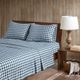Olliix by Woolrich Flannel Blue Buffalo Check King Cotton Sheet Set-5