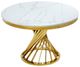 Mazin Furniture Venus White Round Dining Table with Gold Base-1