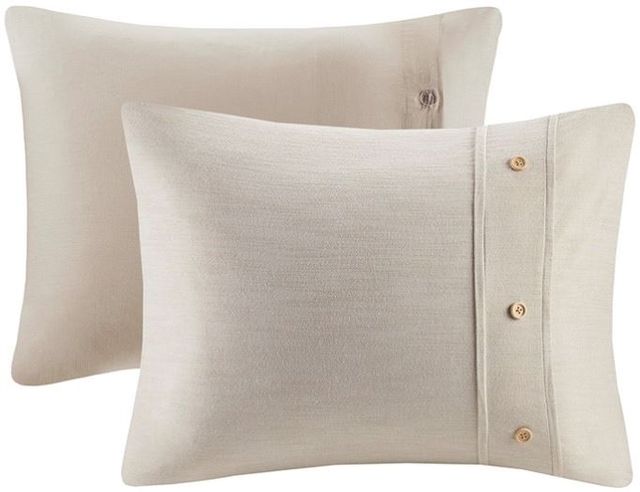 Olliix by Clean Spaces Dover Natural Full/Queen 5 PC Organic Cotton Oversized Comforter Cover Set with removable insert-3