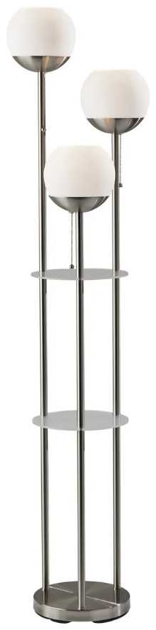 Adesso® Bianca Brushed Steel Shelf Floor Lamp-0