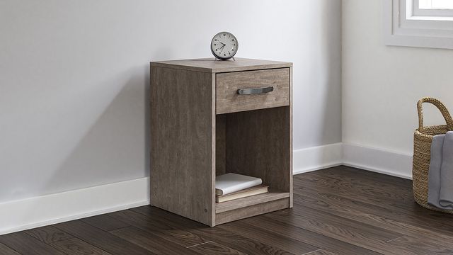 Signature Design by Ashley® Flannia Warm Gray Nightstand-4