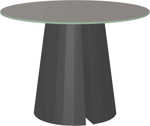 Amisco Customizable Gemma 42" Round Dining Table with 0.5" Taupe Glass Top-0
