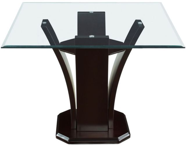 Homelegance® Daisy Glass Top Square Counter Height Dining Table with Espresso Base -2