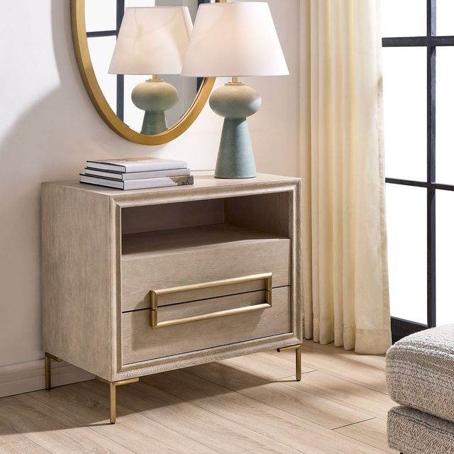Uttermost® Alessia Light Oak Side Table-3