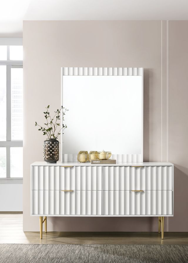 Meridian Furniture Modernist White Gloss Dresser-2