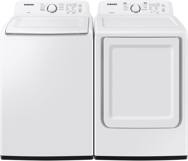 Samsung White Top Load Washer & Gas Dryer Laundry Pair-0