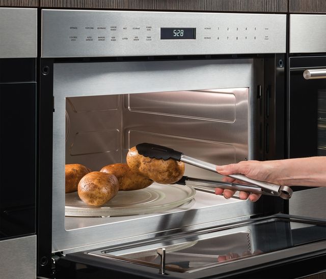 Wolf® E Series Transitional 1.6 Cu. Ft. Stainless Steel Built In Drop-Down Door Microwave Oven-3