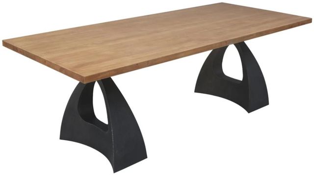 Nest Home Collections Orion Rectangular Light Natural Dining Table with Black Base-0