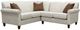 Decor-Rest® Furniture LTD 2963 2-Piece Ivory Curved Sectional with Pillows-0